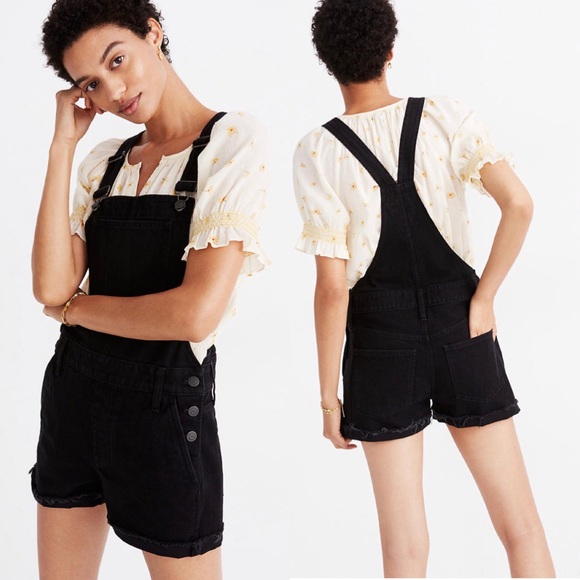 adirondack short overalls in washed black